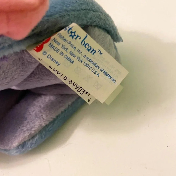 Disney Christmas Eeyore Fisher Price Star Bean Bag Plush Stuffed Toy Reindeer - Picture 9 of 10